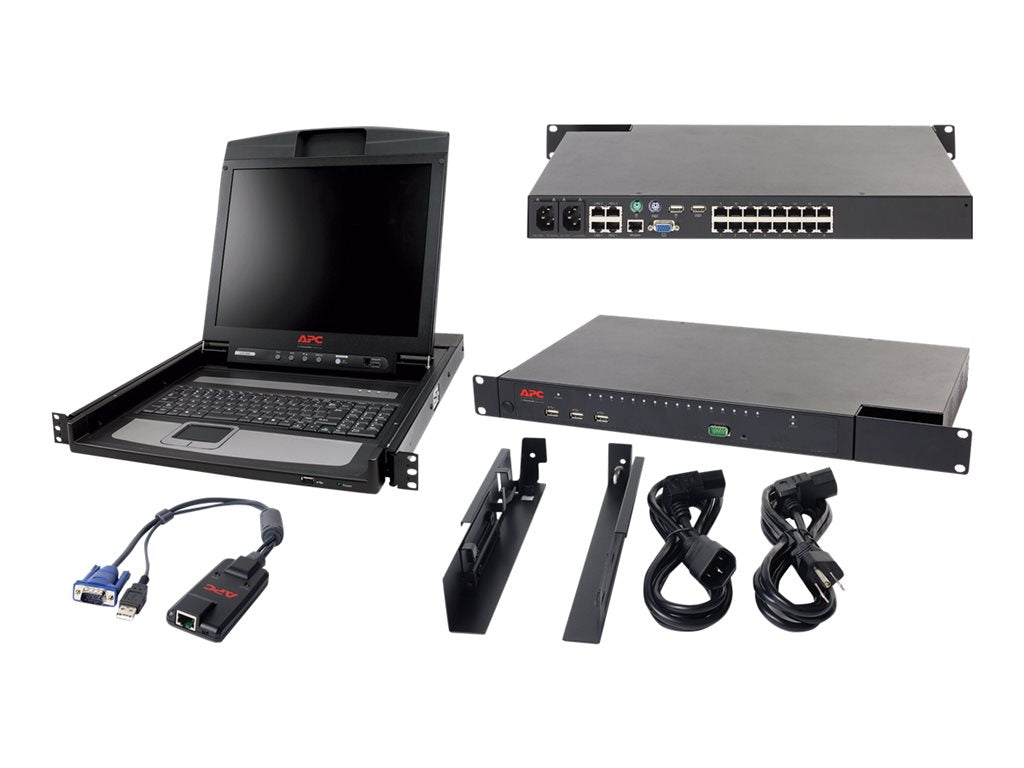 APC 2x1x16 IP KVM with APC 17 Rack LCD - KVM console with KVM switch - 16 ports - PS/2