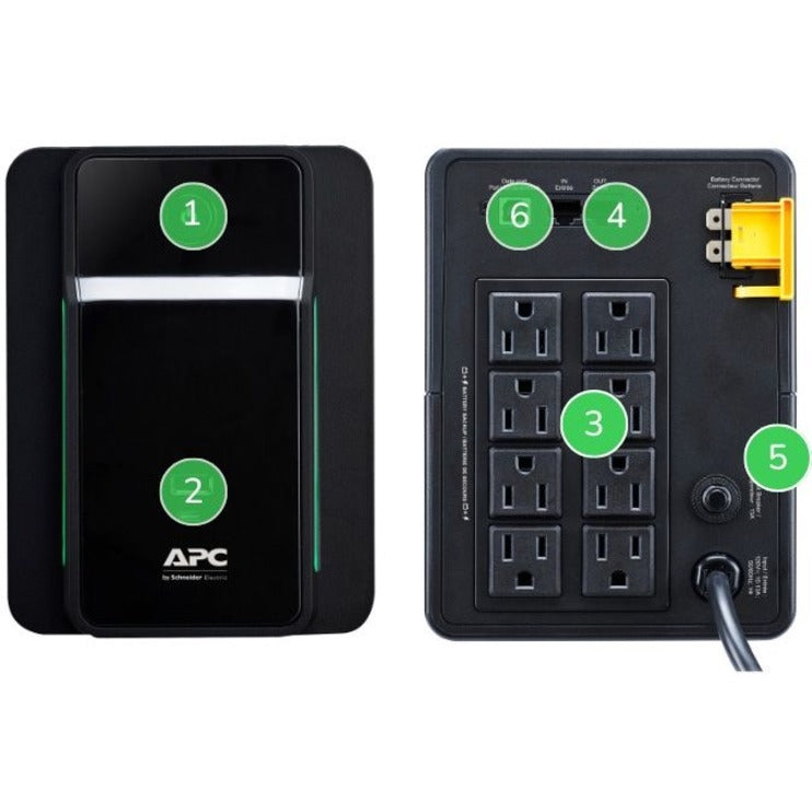 APC Back-UPS 1200VA/650W, Tower, 120V, 8x NEMA 5-15R outlets, USB Type A + C Ports BVK1200M2