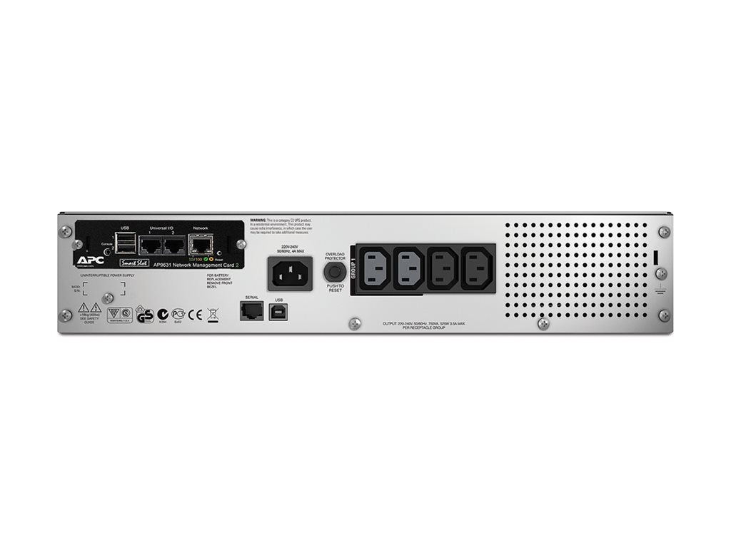 APC Smart-UPS 750VA LCD RM - UPS (rack-mountable) - AC 230 V - 500 Watt - 750 VA - Ethernet, RS-232, USB - output