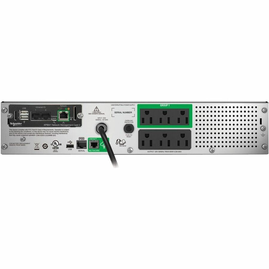 APC Smart-UPS, Line Interactive, 750VA, Rackmount 2U SMT750RM2UCNC