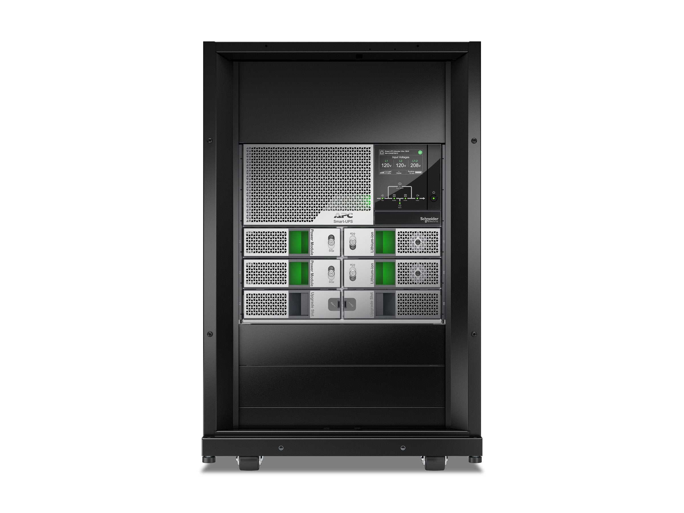 APC Smart-UPS Modular Ultra - UPS (rack-mountable) - scalable to 15kW N+1, modular, redundant, touchscreen, network management SRYL10K15XLT18