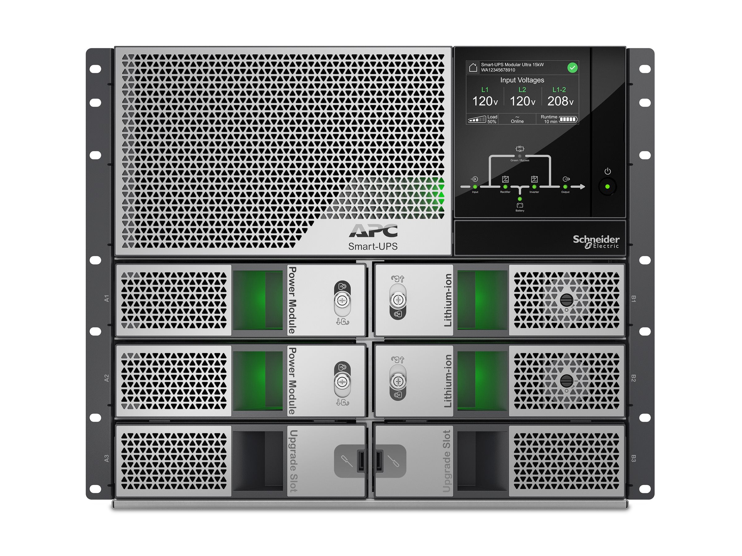 APC Smart-UPS Ultra - UPS (rack-mountable) - scalable to 15kW N+1, modular, redundant, touchscreen, network management card - SRYL10K15RMXLT
