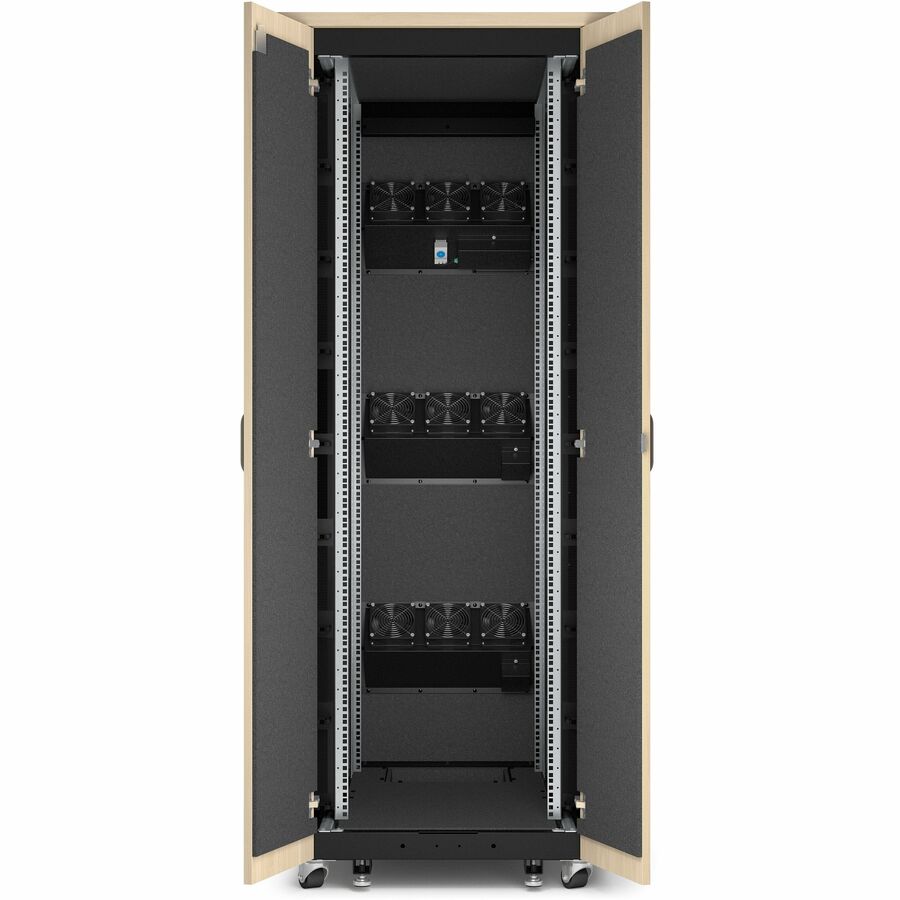 APC by Schneider Electric NetShelter Soundproof, 38U, Server Rack Enclosure, 120V, Maple