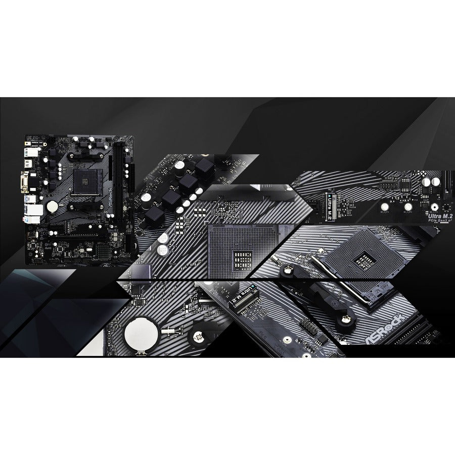 ASRock A520M-HDV Desktop Motherboard - AMD A520 Chipset - Socket AM4 - Micro ATX