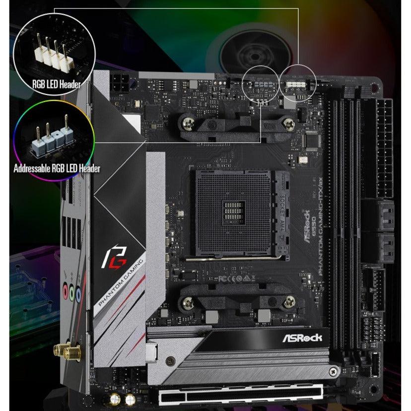 ASRock B550 Phantom Gaming-ITX/ax Desktop Motherboard - AMD B550 Chipset - Socket AM4 - Mini ITX