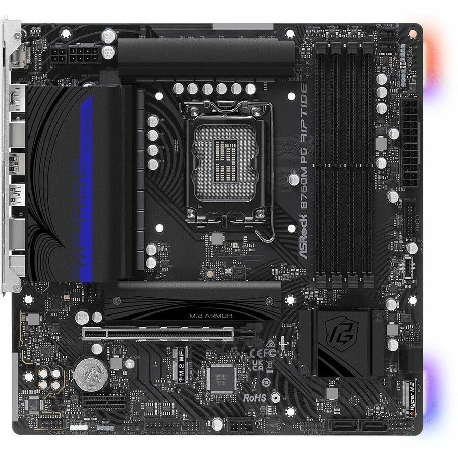 ASRock B760M PG RIPTIDE Gaming Desktop Motherboard - Intel B760 Chipset - Socket LGA-1700 - Micro ATX