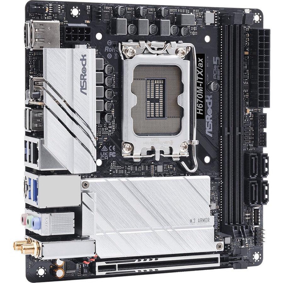 ASRock H670M-ITX/ax Desktop Motherboard - Intel H670 Chipset - Socket LGA-1700 - Intel Optane Memory Ready - Mini ITX