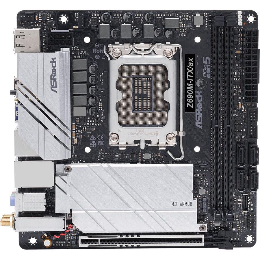 ASRock Z690M-ITX/ax Desktop Motherboard - Intel Z690 Chipset - Socket LGA-1700 - Intel Optane Memory Ready - Mini ITX