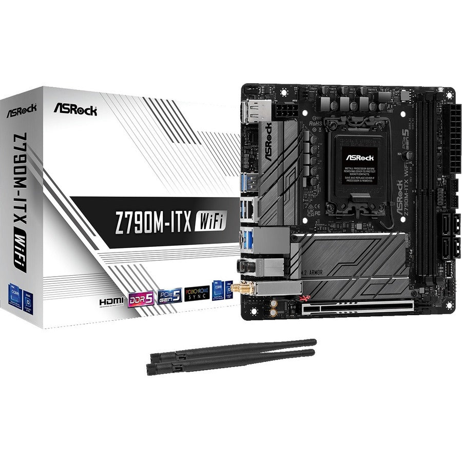 ASRock Z790M-ITX WIFI Gaming Desktop Motherboard - Intel Z790 Chipset - Socket LGA-1700 - Mini ITX
