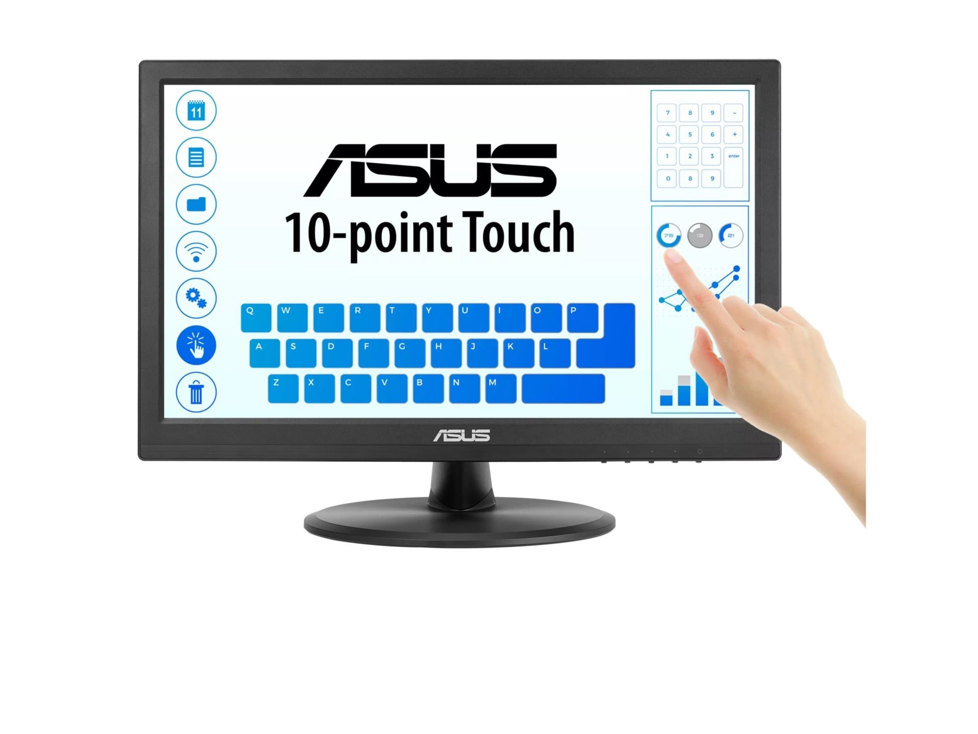 ASUS 15.6" Full HD Touch Monitor VT169HE – 10-Point Multi-Touch, VESA Mountable