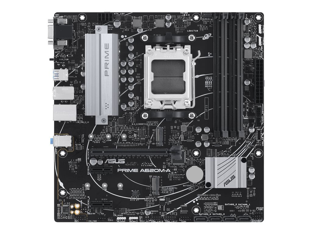 ASUS PRIME A620M-A-CSM - Motherboard - micro ATX - Socket AM5 - AMD A620 Chipset - USB 3.2 Gen 1, USB 3.2 Gen 2, USB-C