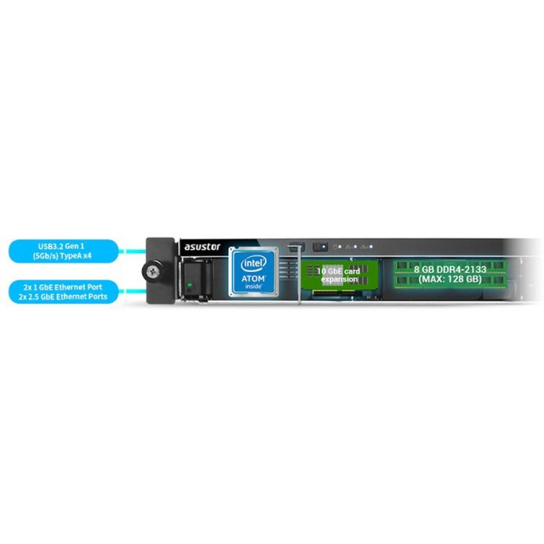 ASUSTOR LOCKERSTOR 4RS - 4 Bay Rackmount NAS Server | TecISoft AS6504RS