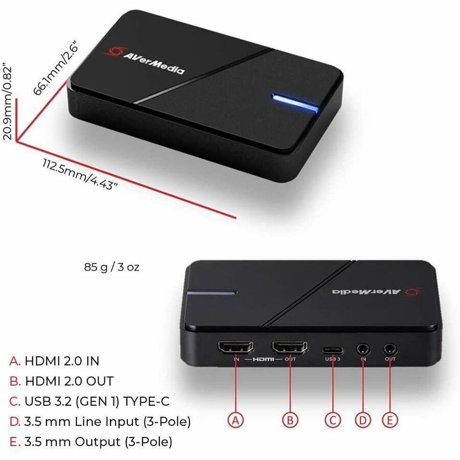 AVerMedia Live Gamer EXTREME 3 Plug and Play 4K Capture Card. TAA and NDAA Compliant -