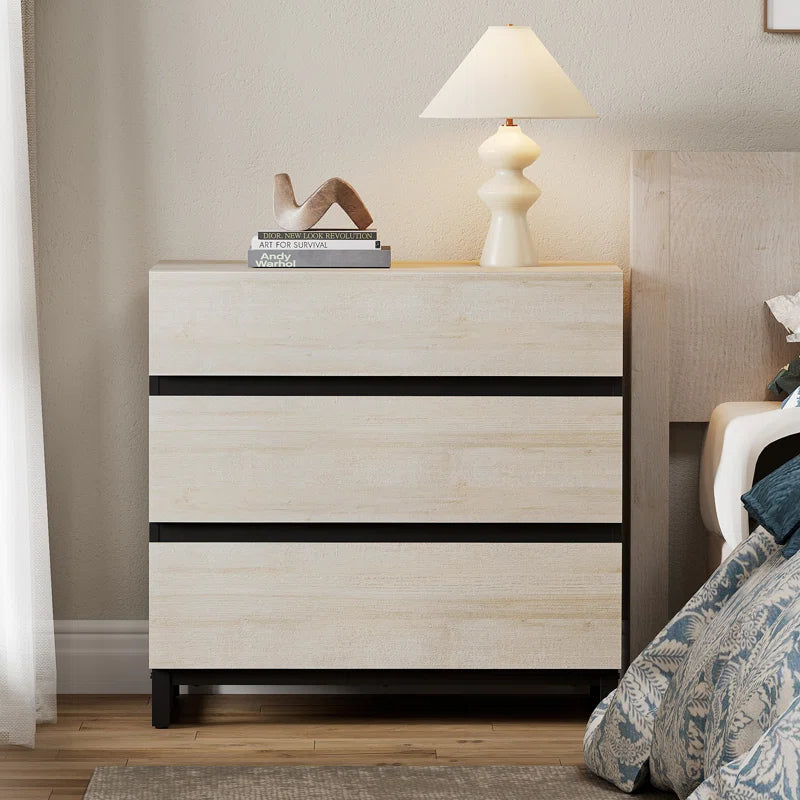 Aadam Accent Chest Modern Wood Dresser With Metal Base