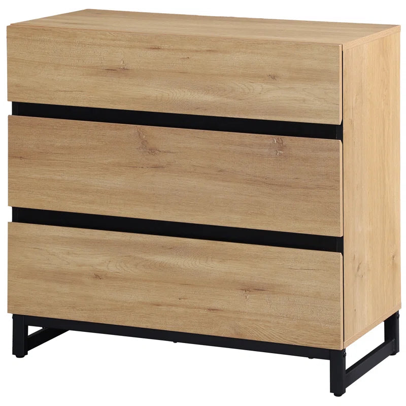 Aadam Accent Chest Modern Wood Dresser With Metal Base