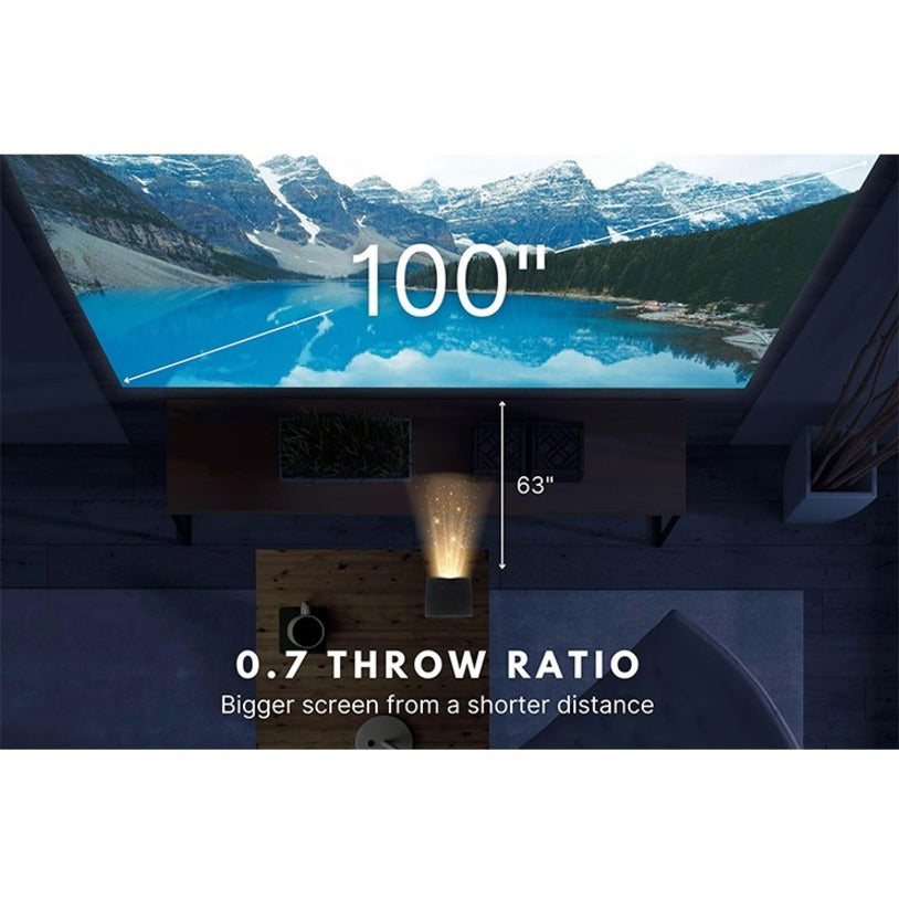 Aaxa Technologies P400 Short Throw Lcos Projector - 16:9 - Portable - Space Gray