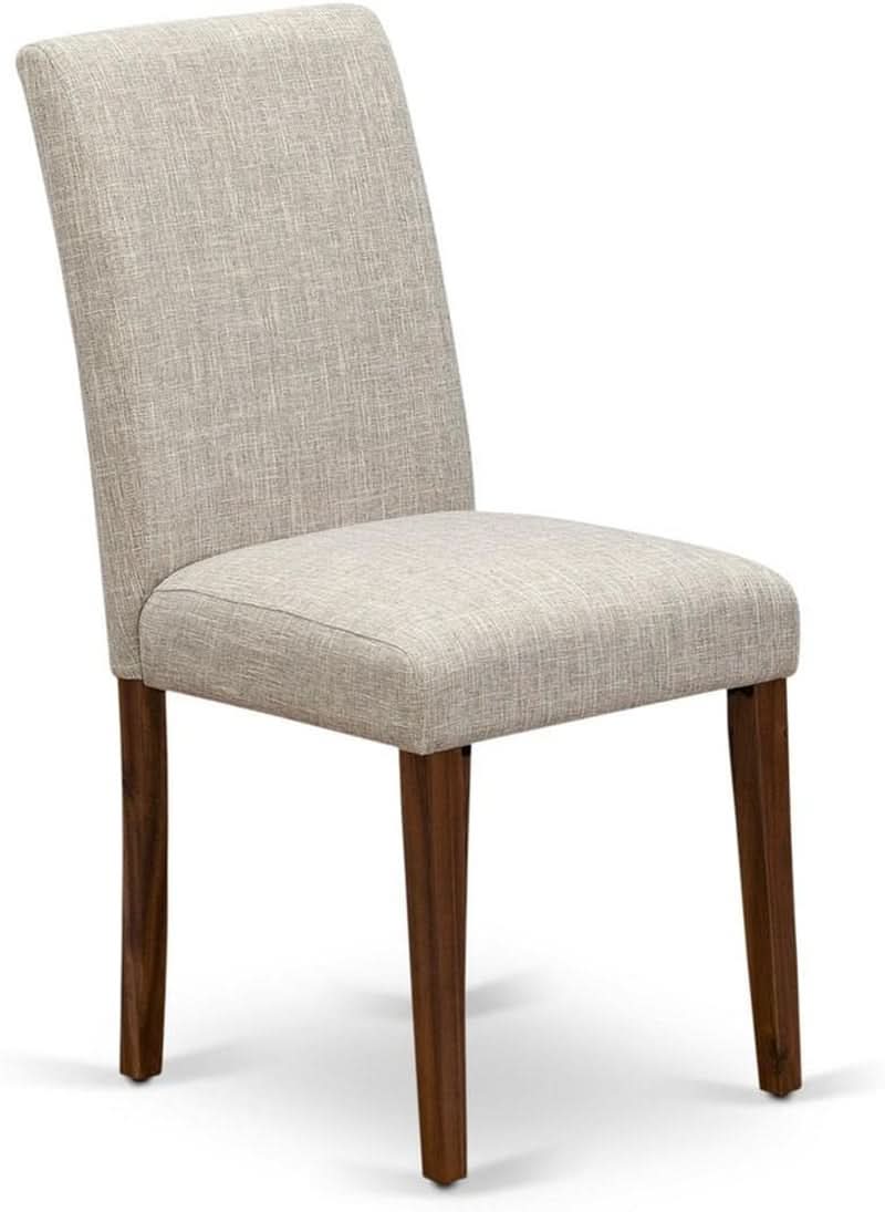 Abbott Classic Parson Dining Chairs Doeskin Linen Fabric Set Of 2