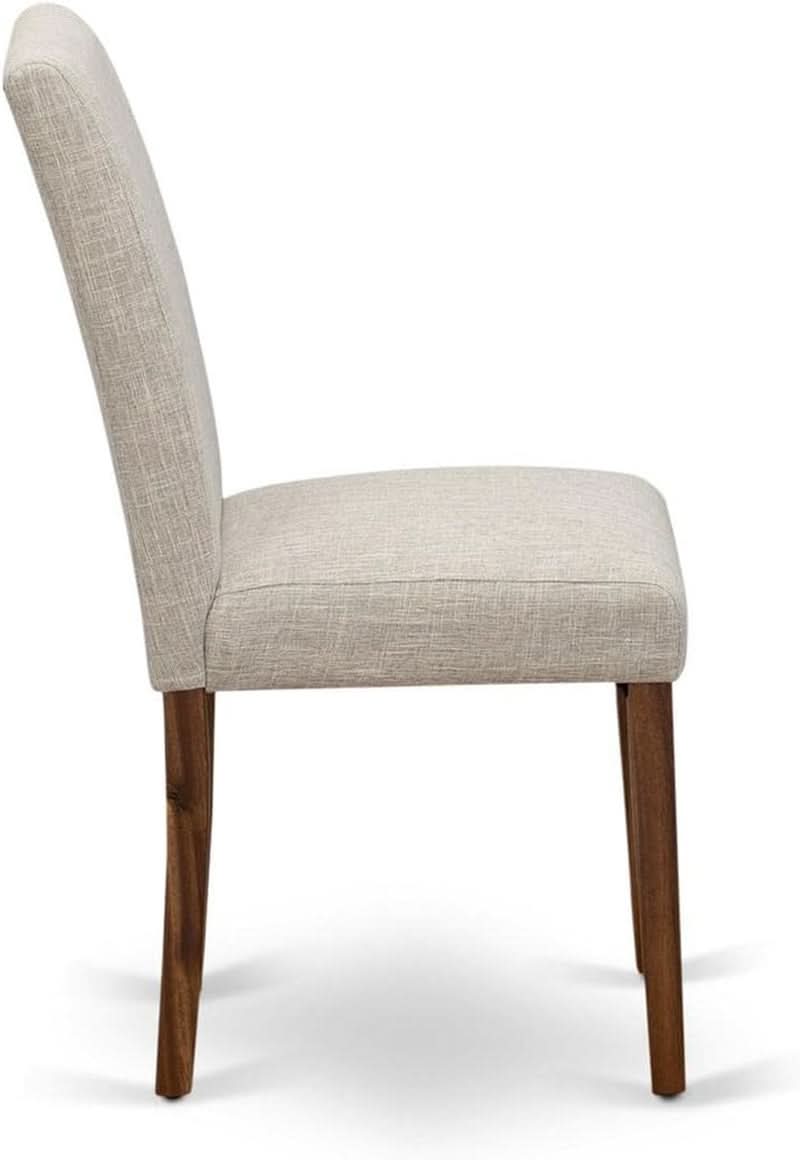 Abbott Classic Parson Dining Chairs Doeskin Linen Fabric Set Of 2