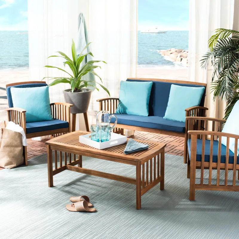 Acacia 4 Person Patio Conversation Set With Cushions