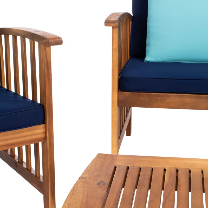 Acacia 4 Person Patio Conversation Set With Cushions