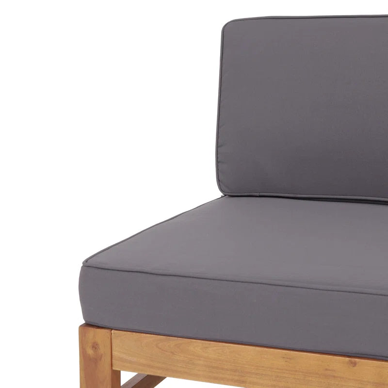 Acacia Wood Five Person Modular Patio Conversation Cushions