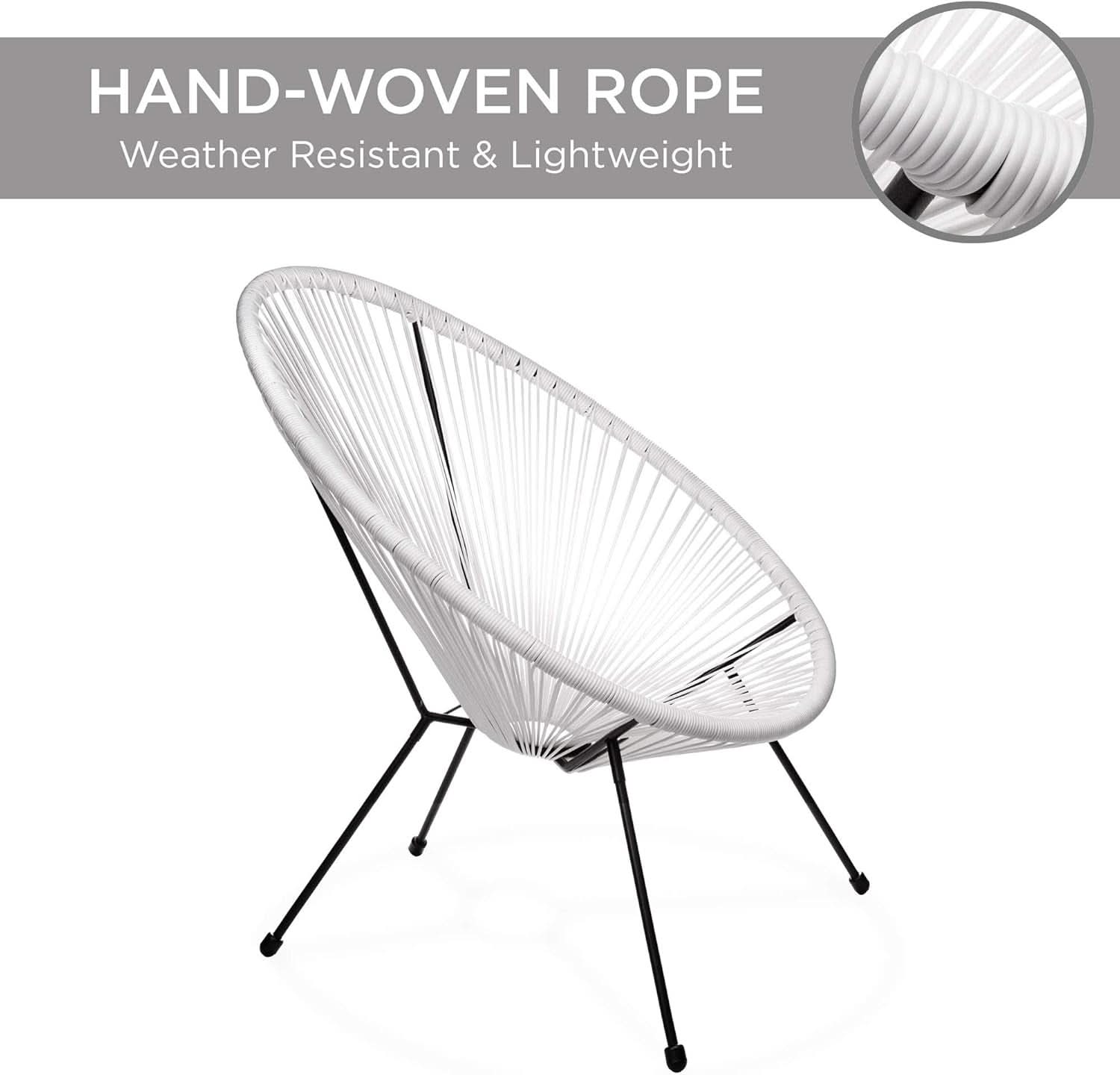 Acapulco White All-Weather Outdoor 3-Piece Patio Set