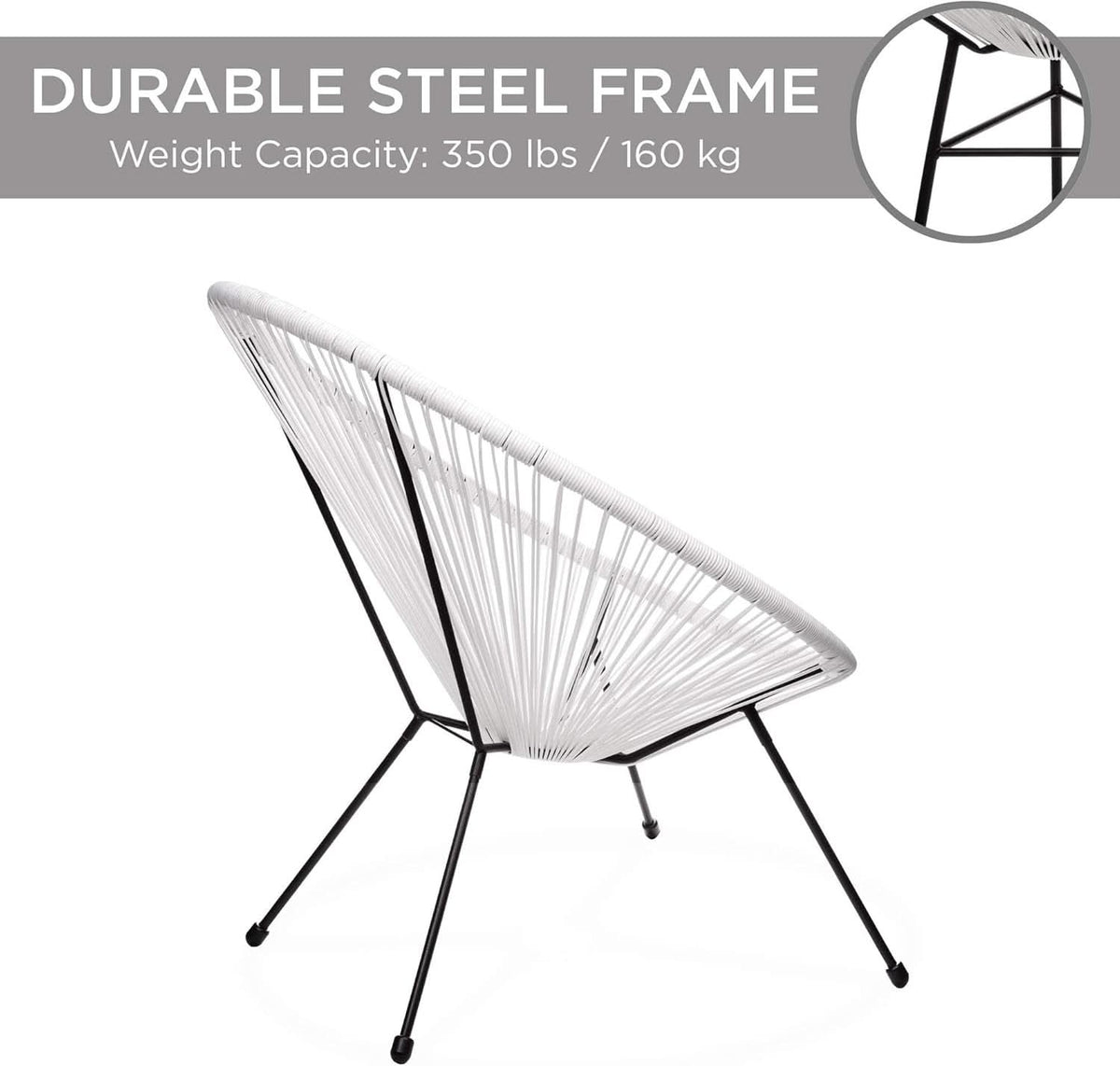 Acapulco White All-Weather Outdoor 3-Piece Patio Set