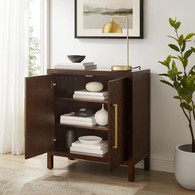 Accent Cabinet With Adjustable Shelves And Cable Grommets