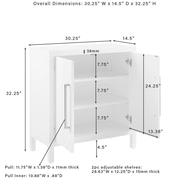 Accent Cabinet With Adjustable Shelves And Cable Grommets