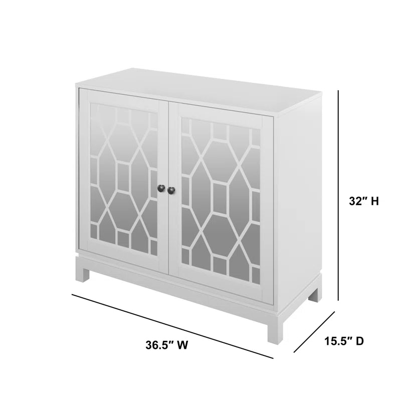 Accent Cabinet With USB Charging Ports And Mirrored Doors