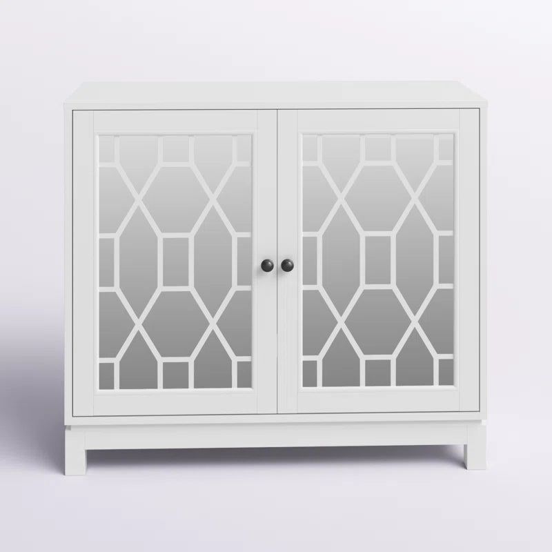 Accent Cabinet With USB Charging Ports And Mirrored Doors
