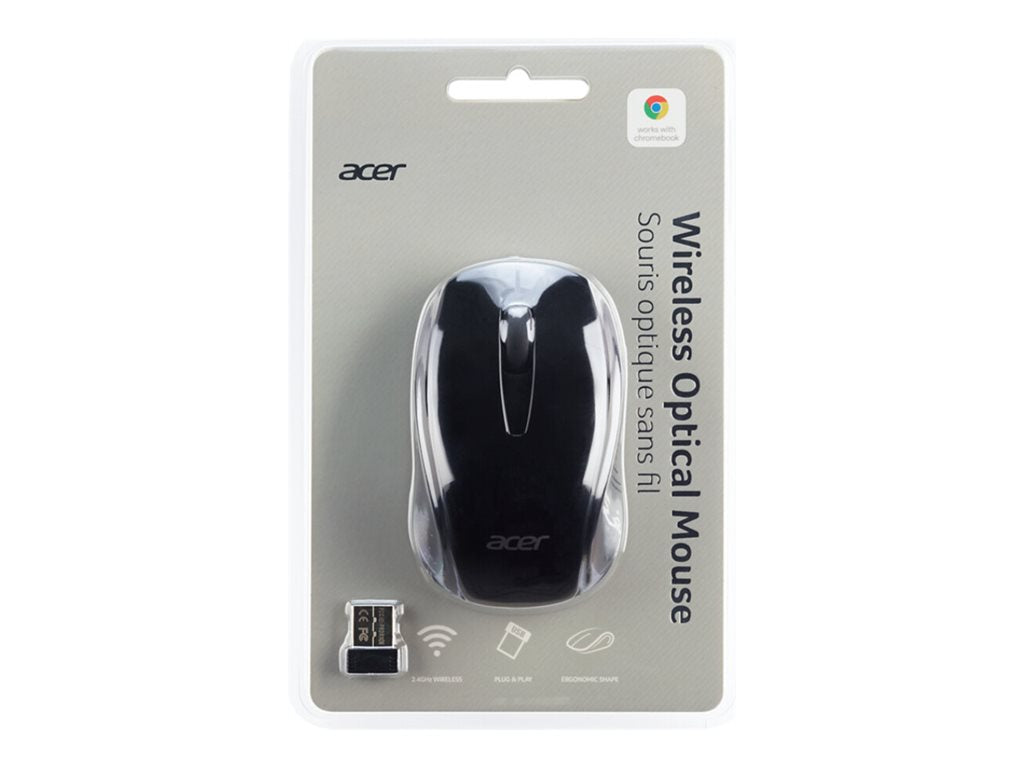 Acer AMR800 - Mouse - optical - 3 buttons - wireless - 2.4 GHz - black - retail - for Chromebook 31X; 51X; 71X; Chromebook Enterprise GP.MCE11.00S