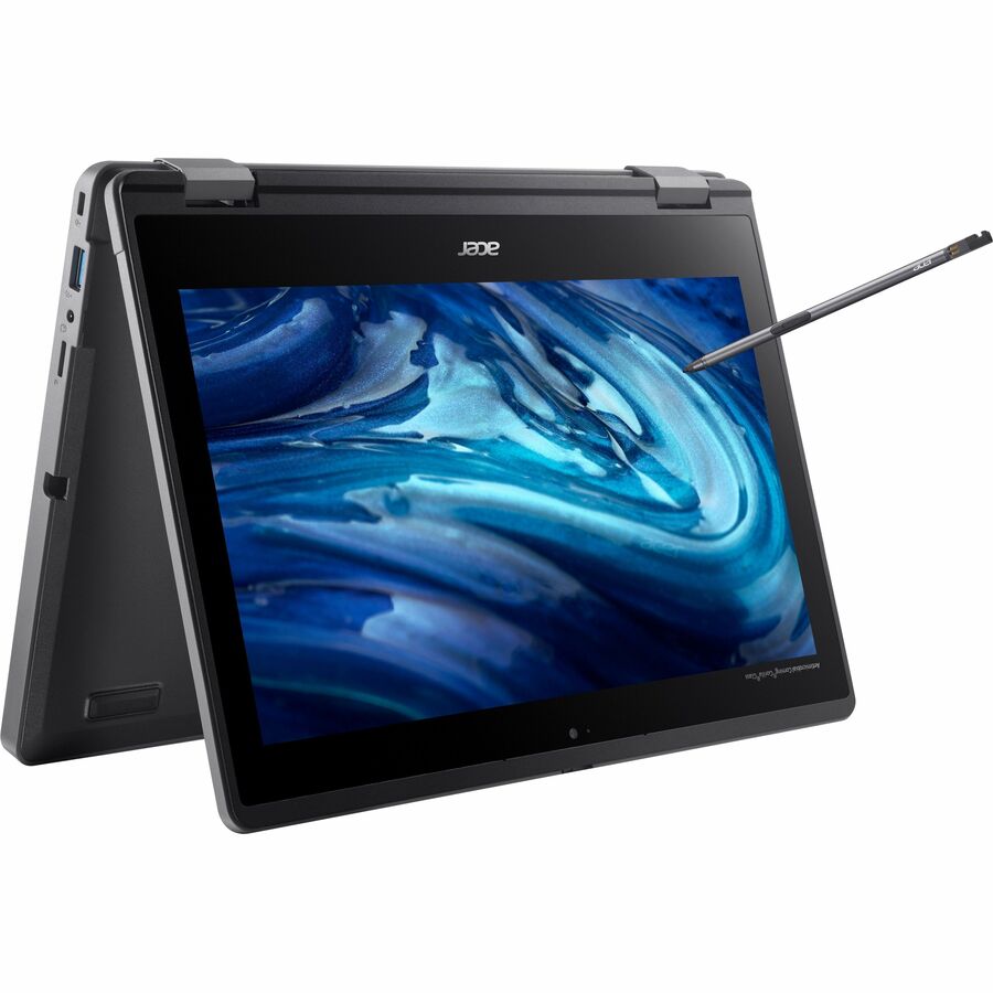 Acer TravelMate Spin B3 B311RN-33 TMB311RN-33-C0JS 11.6" Touchscreen Convertible 2 in 1 Notebook - WXGA - 1366 x 768 - Intel N100 Quad-core (4 Core) - 4 GB Total RAM - 128 GB SSD - Black