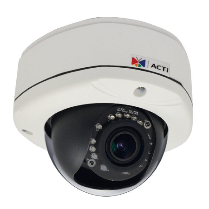 Acti E84 2 Megapixel Outdoor Ir Network Vandal Dome Camera, 2.8-12Mm Lens