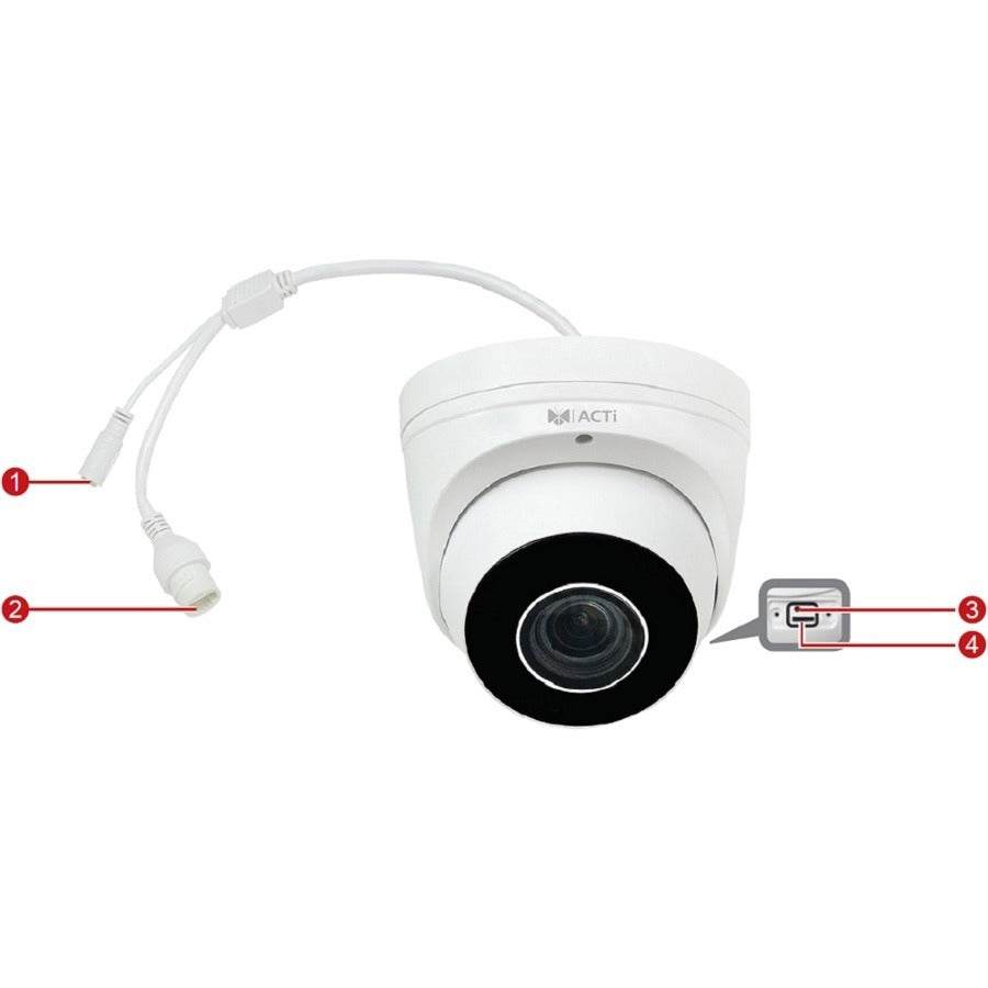 Acti Z81 2 Megapixel Outdoor Ir Network Dome Camera, 2.7-12Mm Lens