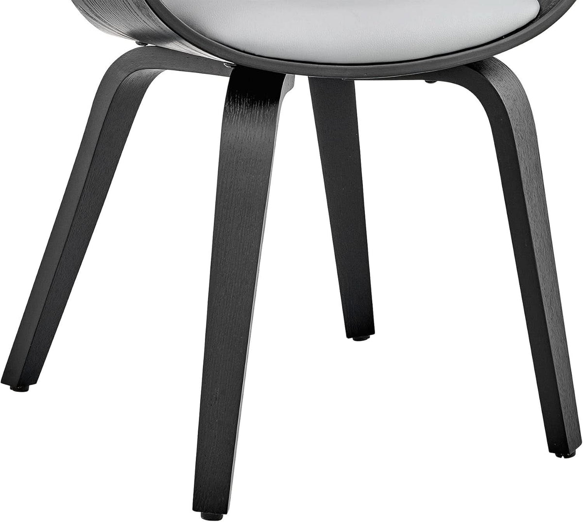 Adalyn Faux Leather Dining Room Accent Chair Gray Black Wood Base
