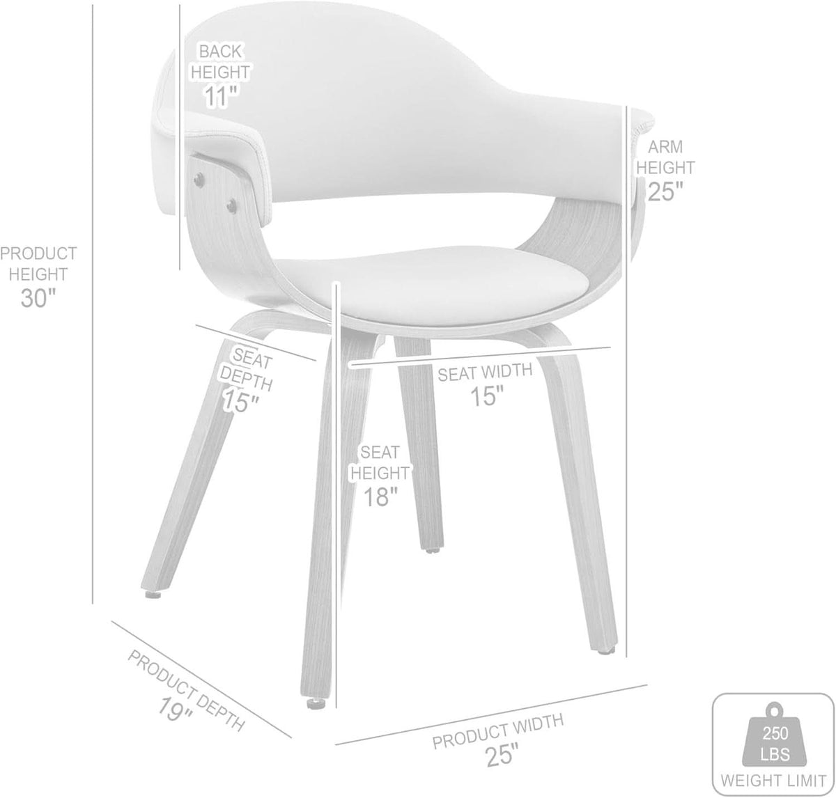 Adalyn Faux Leather Dining Room Accent Chair Gray Black Wood Base