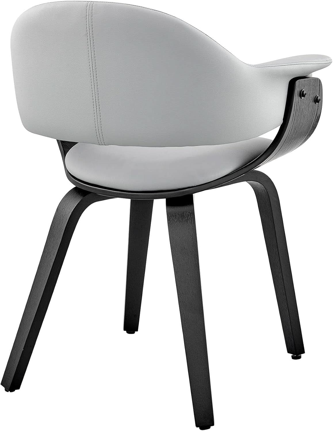Adalyn Faux Leather Dining Room Accent Chair Gray Black Wood Base