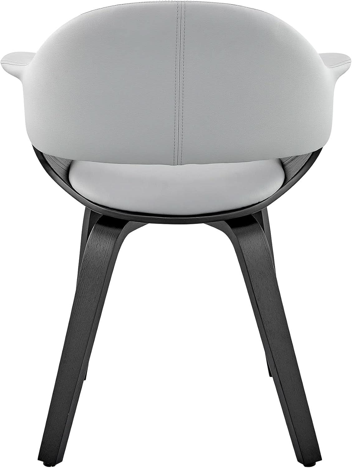 Adalyn Faux Leather Dining Room Accent Chair Gray Black Wood Base