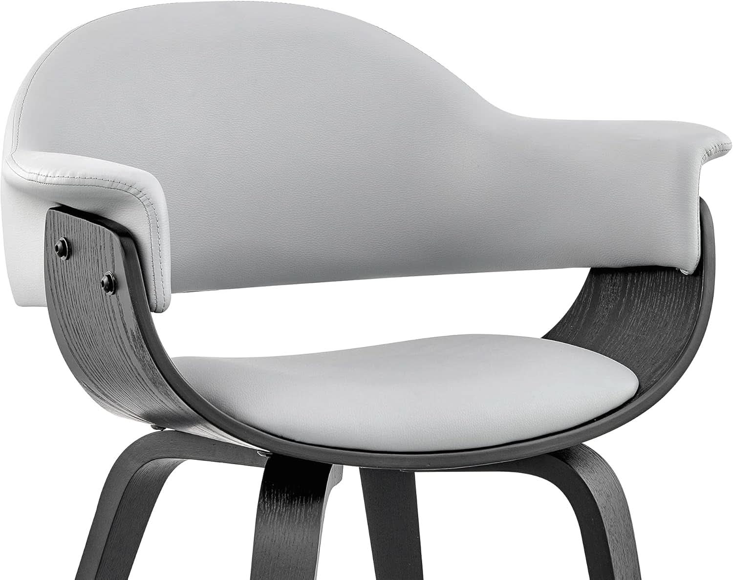 Adalyn Faux Leather Dining Room Accent Chair Gray Black Wood Base