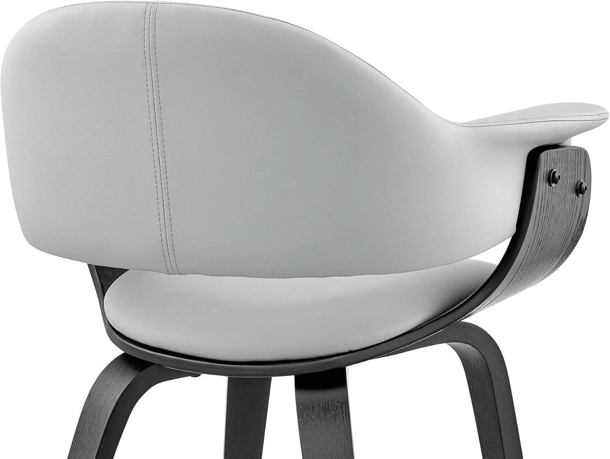 Adalyn Faux Leather Dining Room Accent Chair Gray Black Wood Base