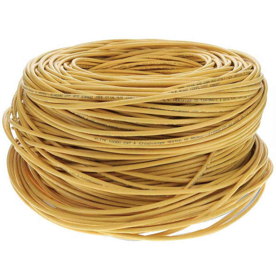 AddOn 1000ft Non-Terminated Yellow Cat6 Straight UTP PVC Copper Patch Cable ADD-CAT6BULK1K-YW