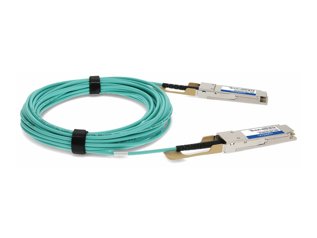AddOn - 100GBase-AOC direct attach cable - TAA Compliant - QSFP28 to QSFP28 - 4 m - fiber optic - Active Optical Cable (AOC) QSFP-100G-AOC4M-AO