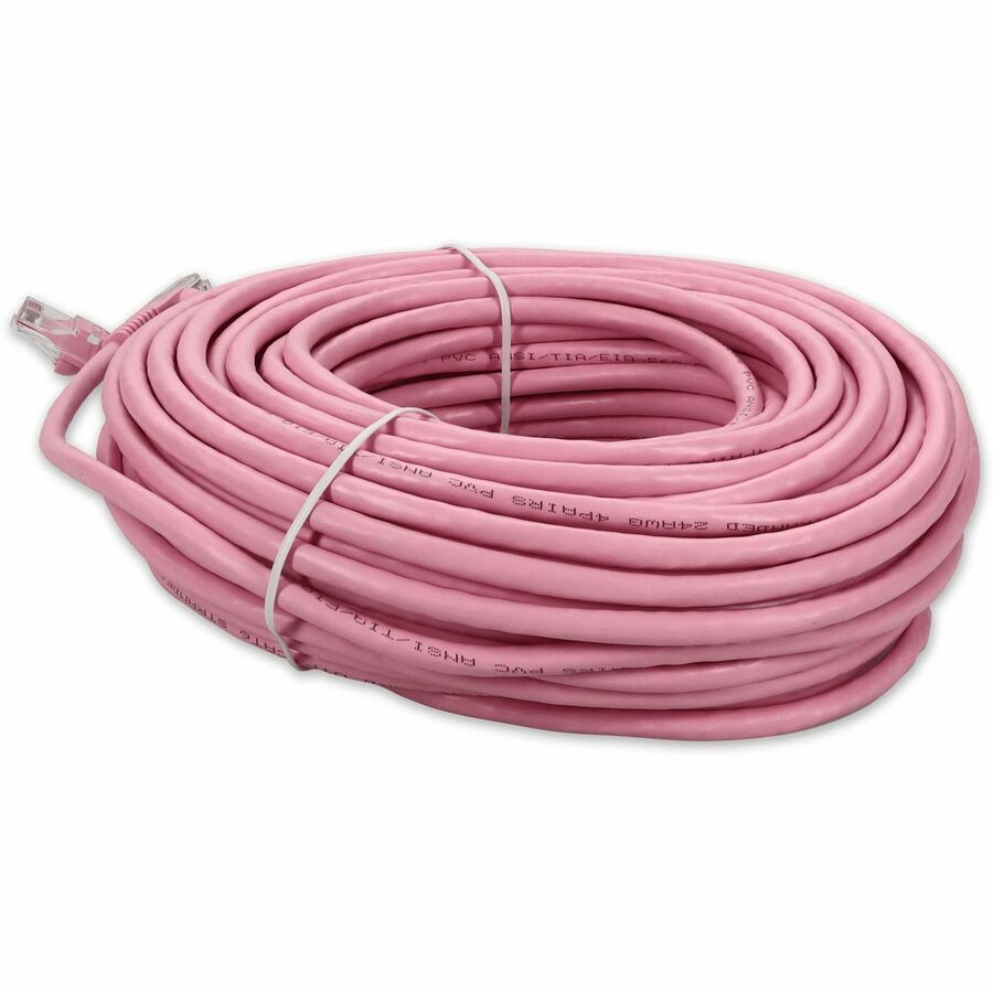 AddOn 100ft RJ-45 (Male) to RJ-45 (Male) Straight Pink Cat6 UTP PVC Copper Patch Cable