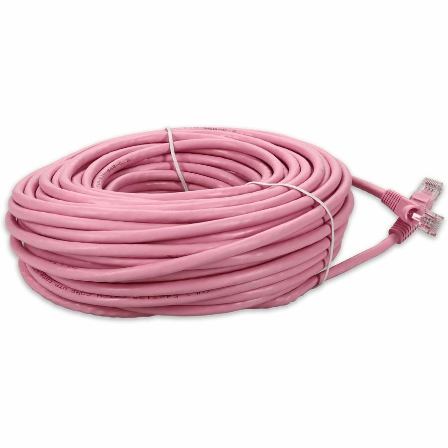 AddOn 100ft RJ-45 (Male) to RJ-45 (Male) Straight Pink Cat6 UTP PVC Copper Patch Cable