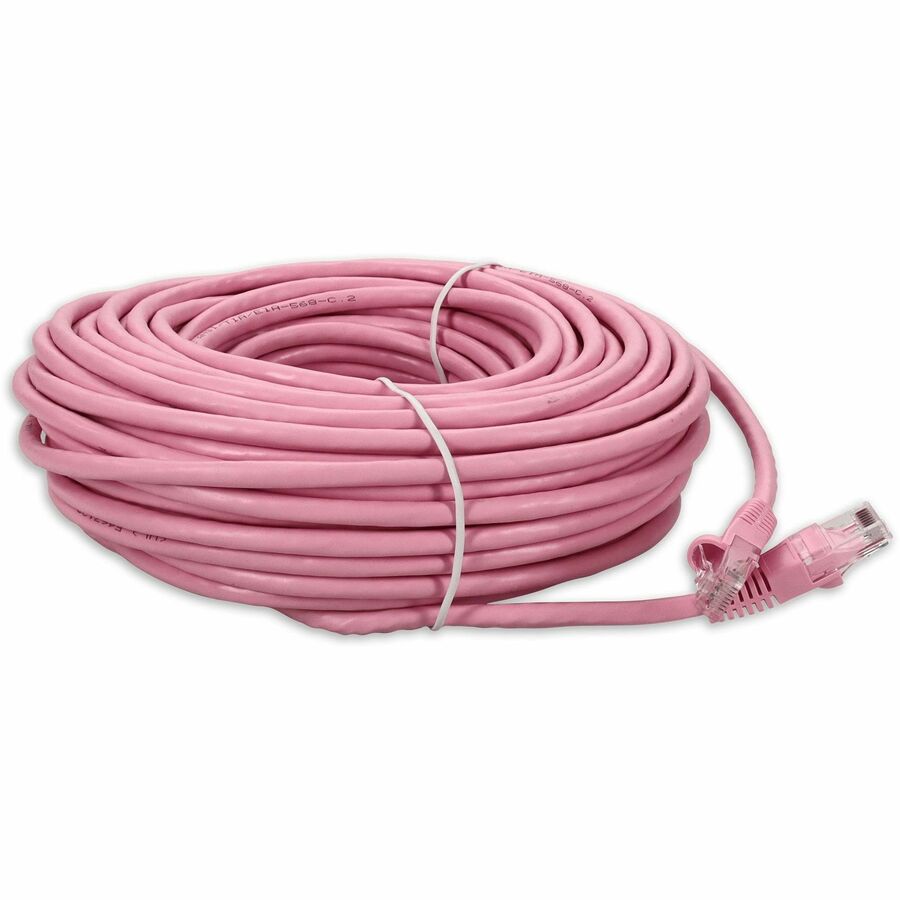 AddOn 100ft RJ-45 (Male) to RJ-45 (Male) Straight Pink Cat6 UTP PVC Copper Patch Cable