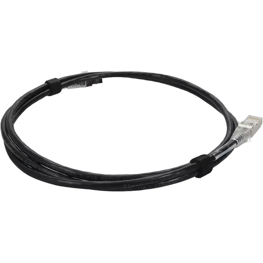 AddOn 10ft Black CAT 6A Slim PVC Ethernet Cable Snagless Clear-Claw RJ-45 M/M ADD-10FSLCAT6A-BK