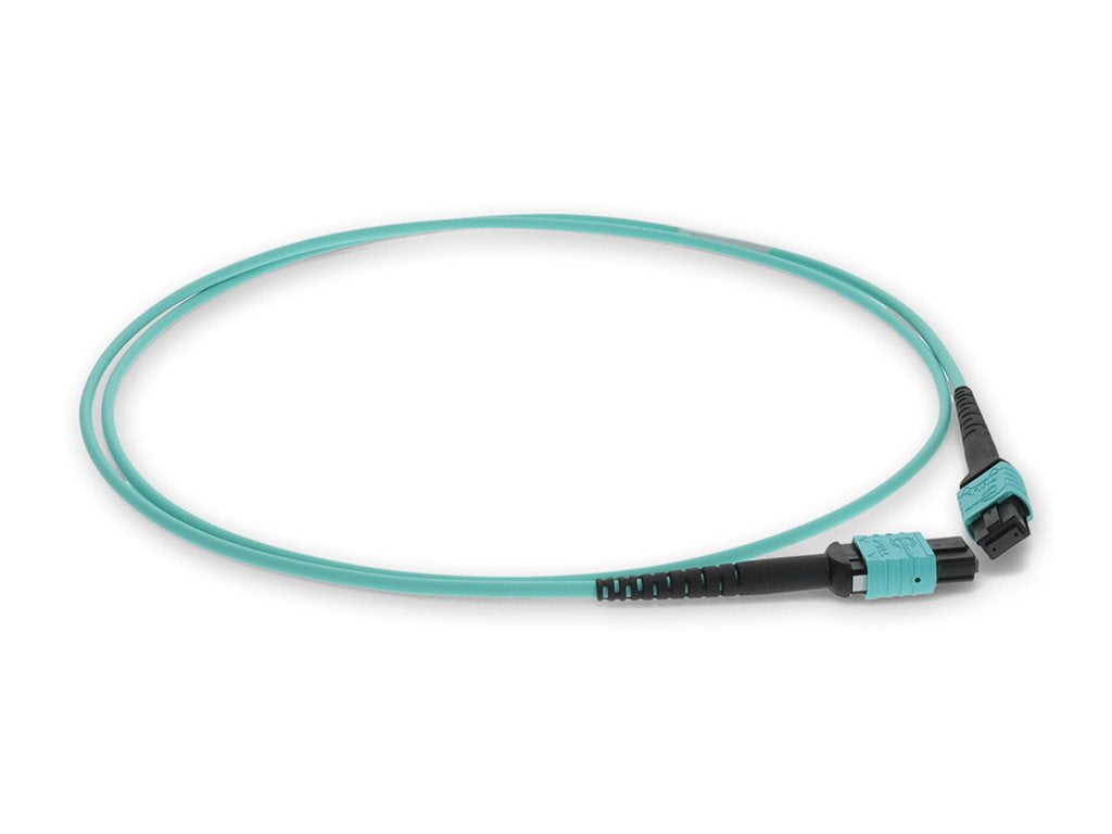 AddOn 10m MPO OM4 Aqua Patch Cable - Crossover cable - TAA Compliant - MPO/UPC multi-mode (F) to MPO/UPC multi-mode (F)