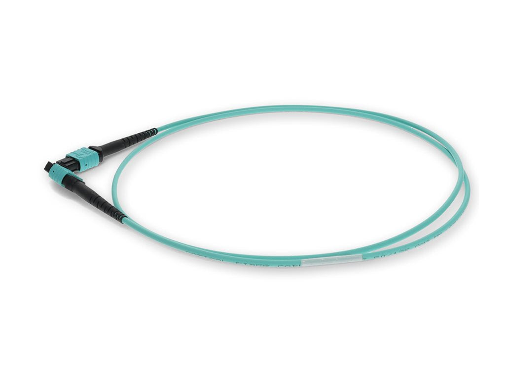 AddOn 10m MPO OM4 Aqua Patch Cable - Crossover cable - TAA Compliant - MPO/UPC multi-mode (F) to MPO/UPC multi-mode (F)