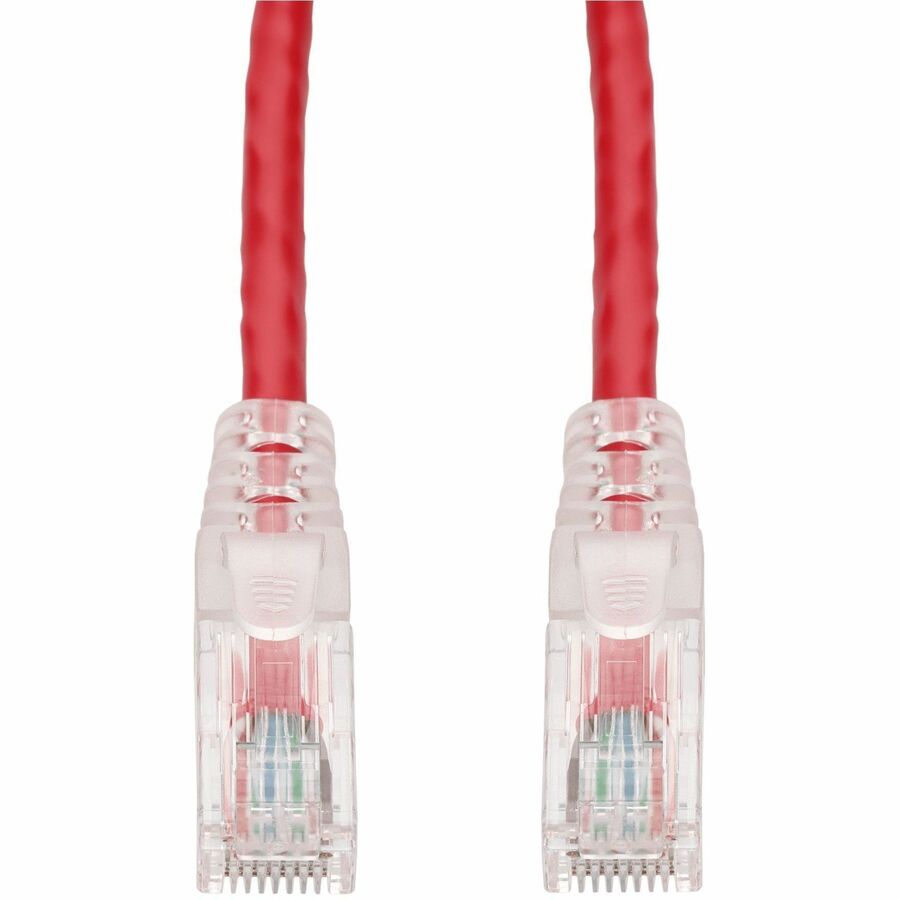 AddOn 14ft Red CAT 6 PVC Ethernet Cable Snagless Easy Clear Boot TAA RJ-45 M/M ADD-14FCAT6-RD-TAA
